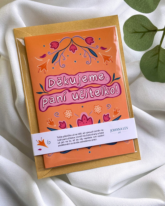 Přáníčko Děkujeme, paní učitelko!